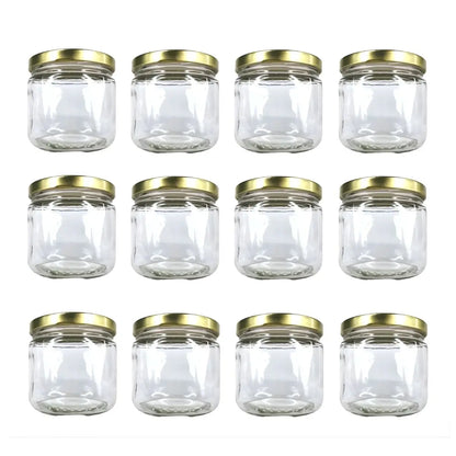 Caja con 12 JAR Envase  300ml 12oz Tapa Oro - Distenvases