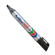 Marcador permanente, barril plastico, punta cincel negro Artline - Mae