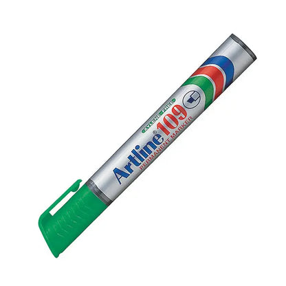 Marcador permanente, barril plástico, punta cincel verde ARTLINE - Mae