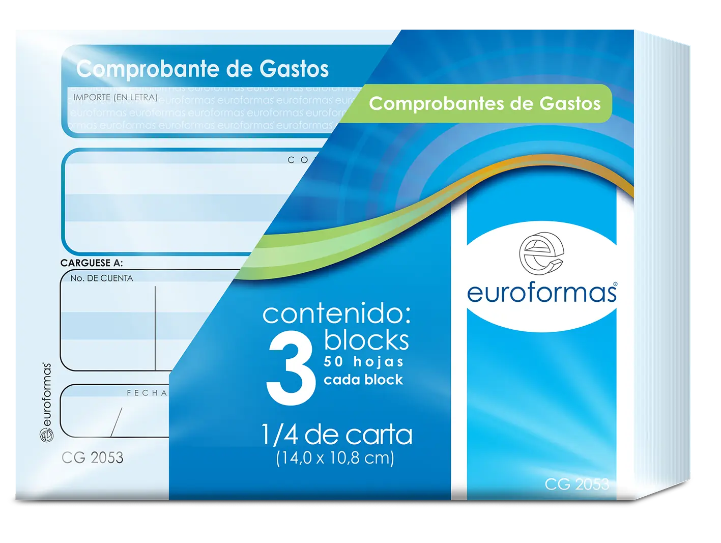 3 Block Comprobante Gastos Euroformas 50h C/u 1/4 Carta - Euroformas
