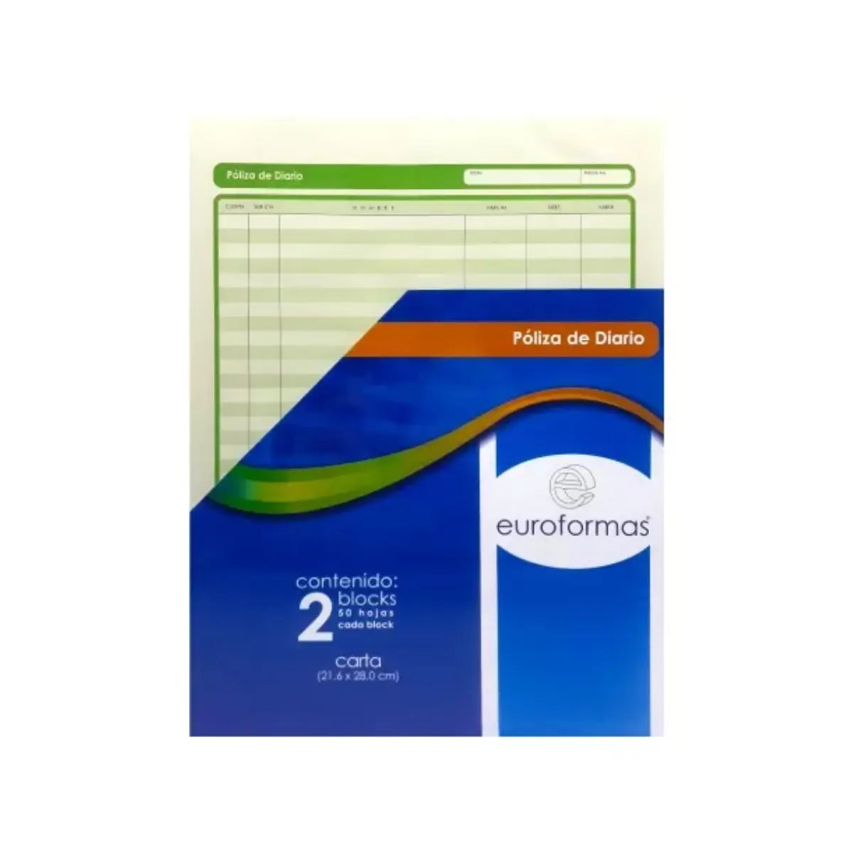 Pack 2 Blocks Poliza De diario Euroformas T/Carta 21.6x28cm - Arpapel