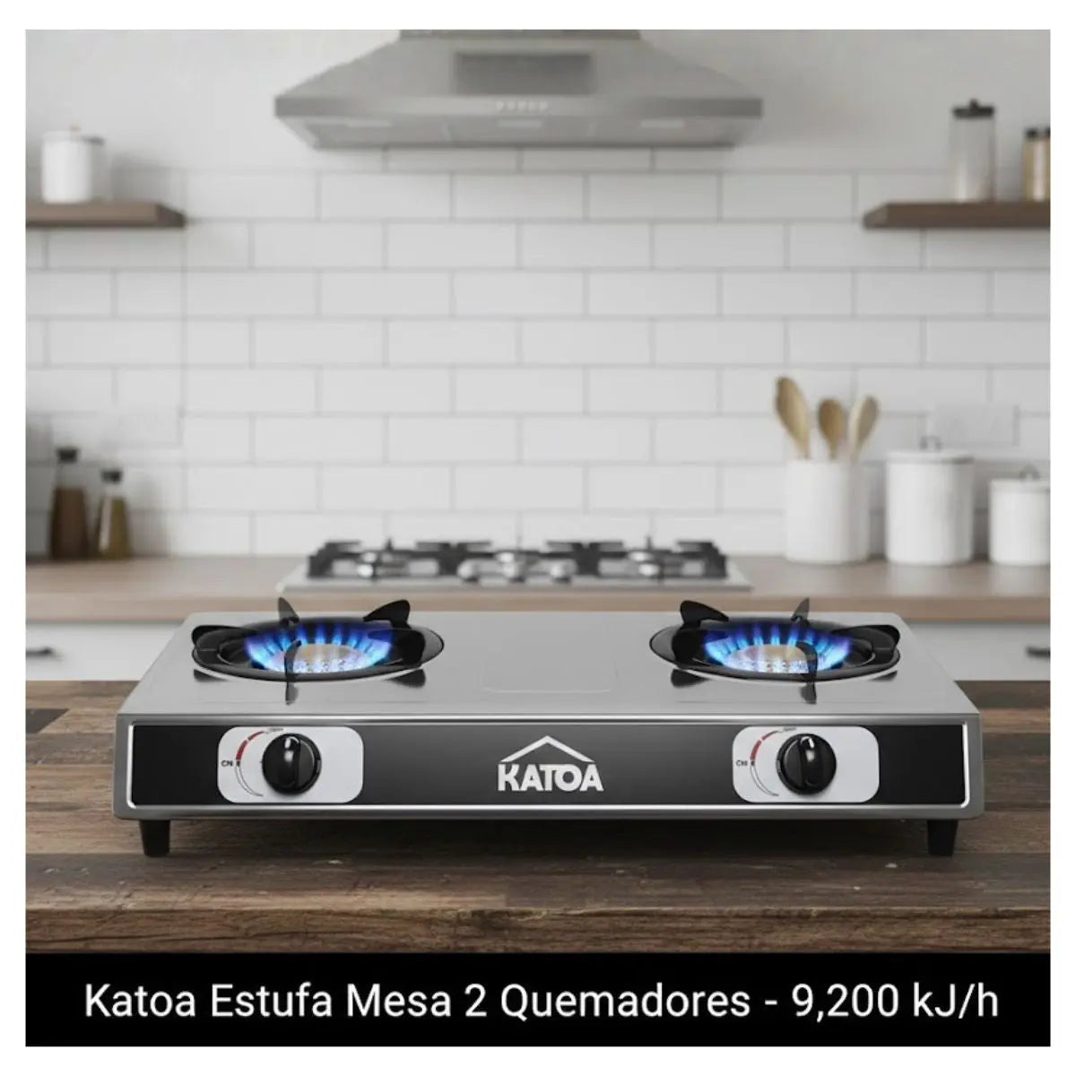 Estufa Mesa 2 Quemadores Katoa 6PZ - CNX - vista lateral