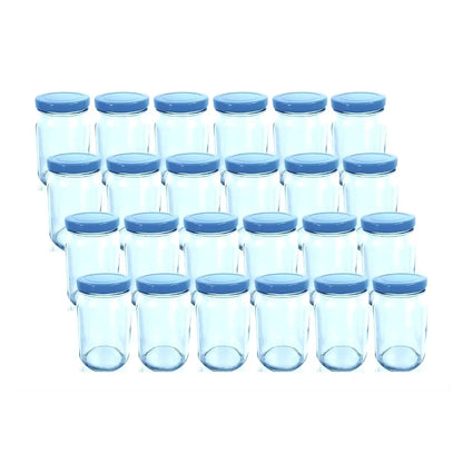 24 P Tarro Conserva Frasco Vidrio Envase Dulcero 235ml 8oz Tapa Dorada - Distenvases - detalle