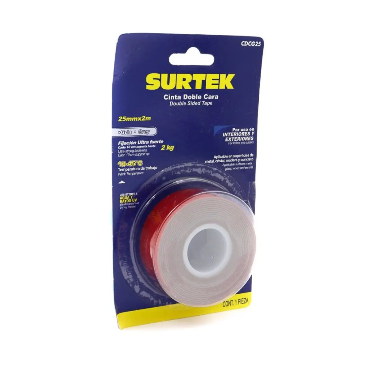Cinta doble Cara 25 mm Surtek - Lock