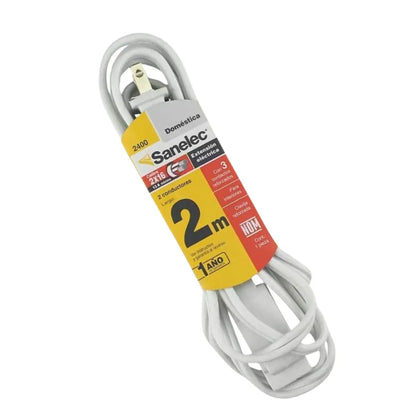 Extensión Doméstica 2m Blanca Sanelec - Sanelec - vista lateral