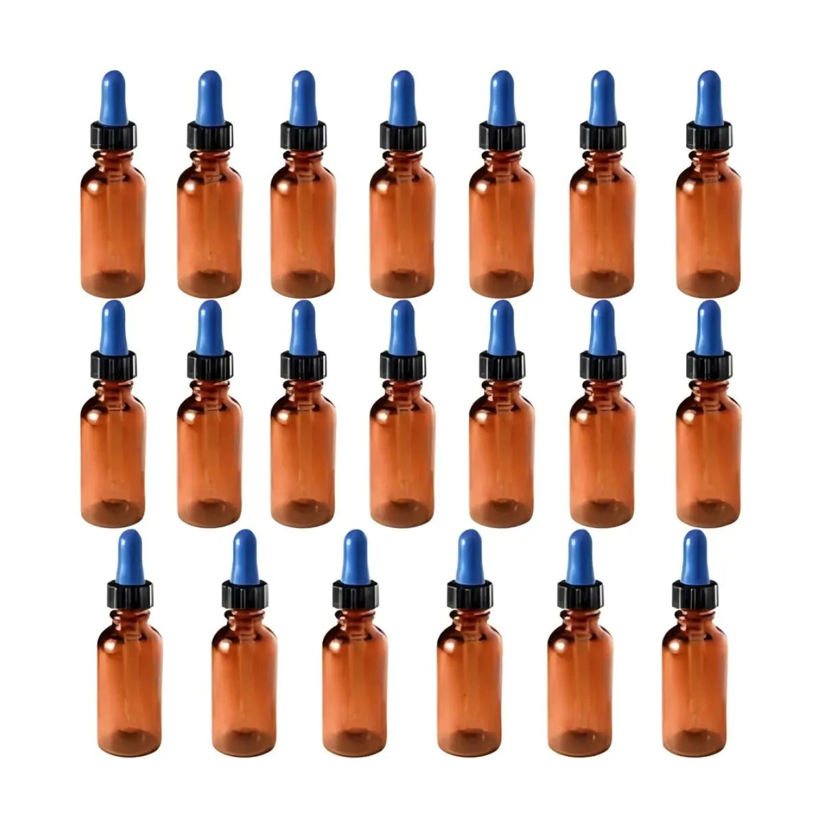 25 Botella Gotero Pipeta Vidrio 30 Ml Ambar Frasco Envase Elegir Color de Pipeta Azul - Coveme