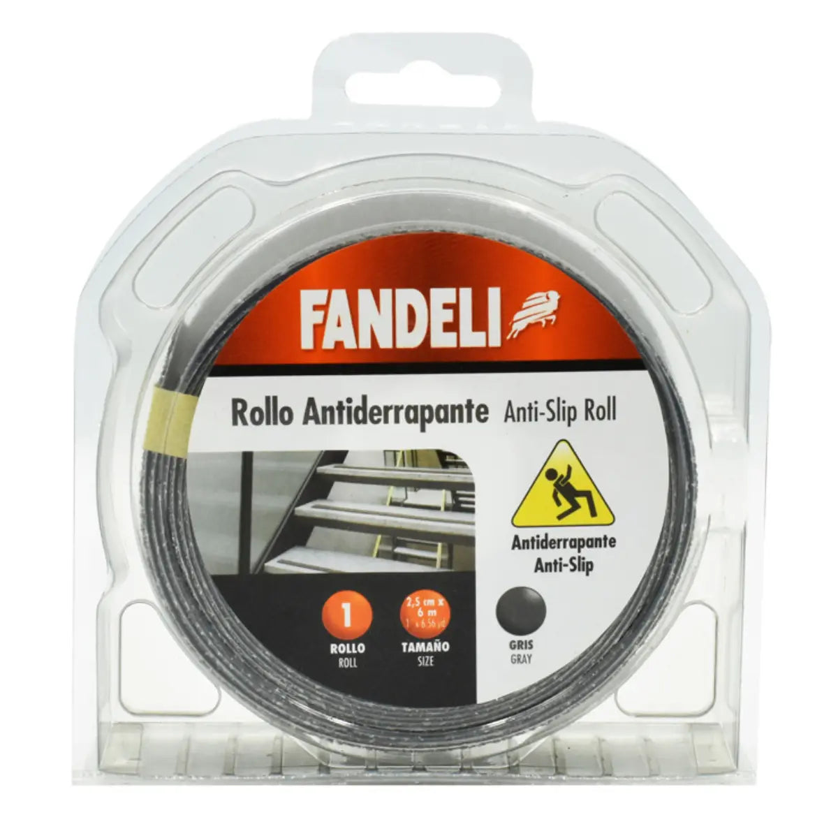 ROLLO LIJA GRIS ANTIDERRAPANTE FANDELI 1X6m - Fandeli
