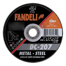 5 Pzs Disco CORTE ESTÁNDAR METAL PRO 9"230mm x 3.2mm x 22.2mm Fandeli - Fandeli