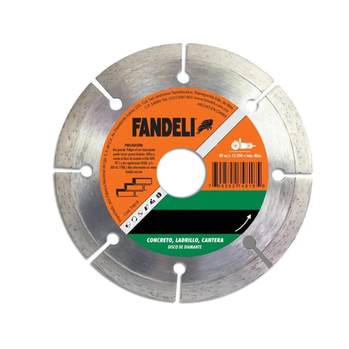 D. DIAMANTE SEGMENTADO PRO 7" FANDELI 180mm x 2.0mm x 22.2mm - Fandeli