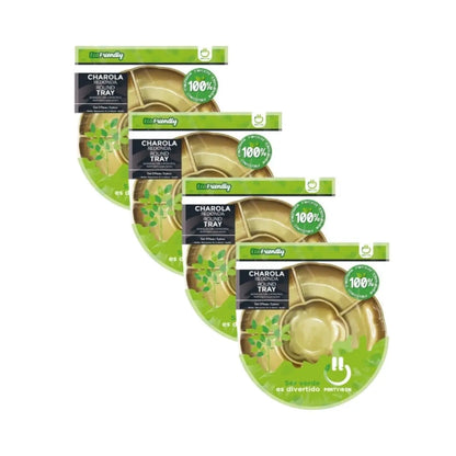 12pz Charola Botanera Redonda 6 Divisiones Desechable Fiesta Dorado. - PARTY IS ON