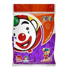 100pz Globos Payaso Color Violeta N° #5 Decoracion Fiesta - GLOBO PAYASO - vista lateral