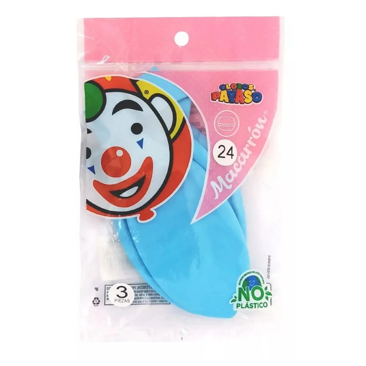 3pz Globo Payaso Macarron N°#24 Colores Pastel Color Elegir Mora Azul - GLOBO PAYASO - contenido