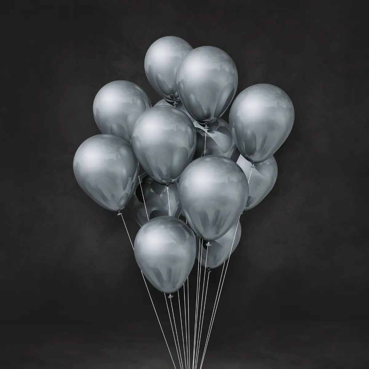 Globos Payaso Metálico Plateado N°5 100pz Plata - GLOBO PAYASO - vista lateral