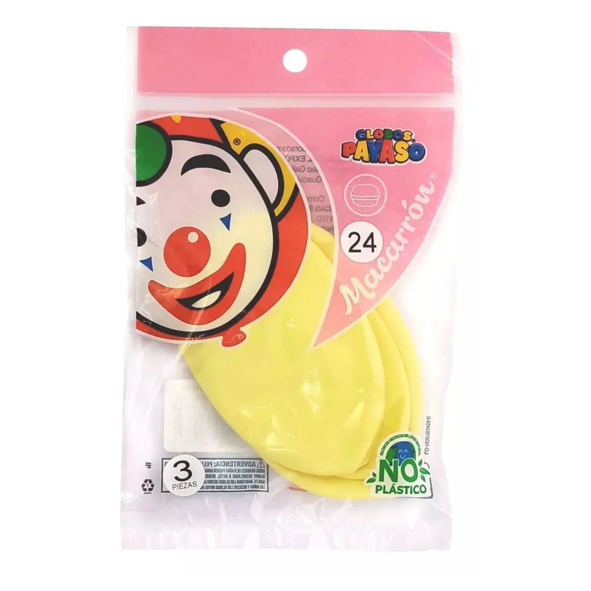 3pz Globo Payaso Macarron N°#24 Colores Pastel Color Elegir Vainilla - GLOBO PAYASO - vista trasera