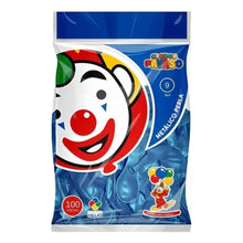 100pz Globos Payaso N° 9 Metalico Perla Decoraciones Fiestas Azul Acero - GLOBO PAYASO