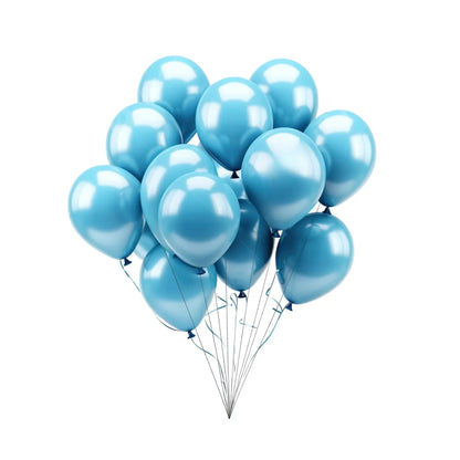 100pz Globos Payaso N° 9 Metalico Perla Decoraciones Fiestas Azul Acero - GLOBO PAYASO - empaque