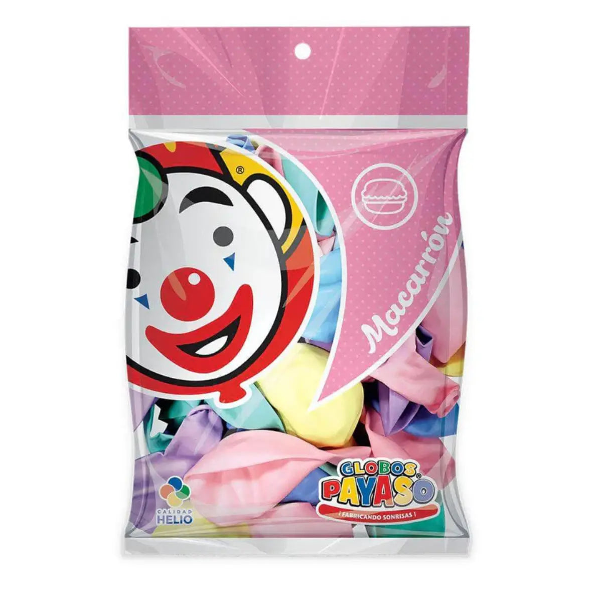 50pz Globos Payaso Macarron N#9 Varios Colores Pastel Fiesta - GLOBO PAYASO