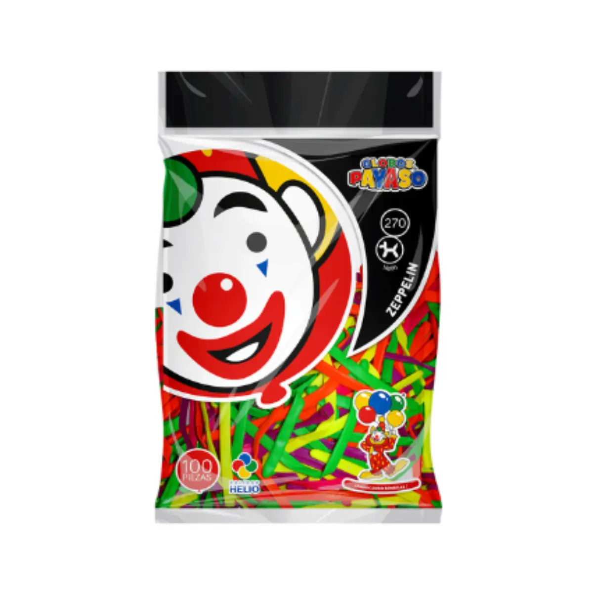 100pz Globos Zeppelin N°270 Globos Payaso Neon Surtido Party - GLOBO PAYASO - detalle