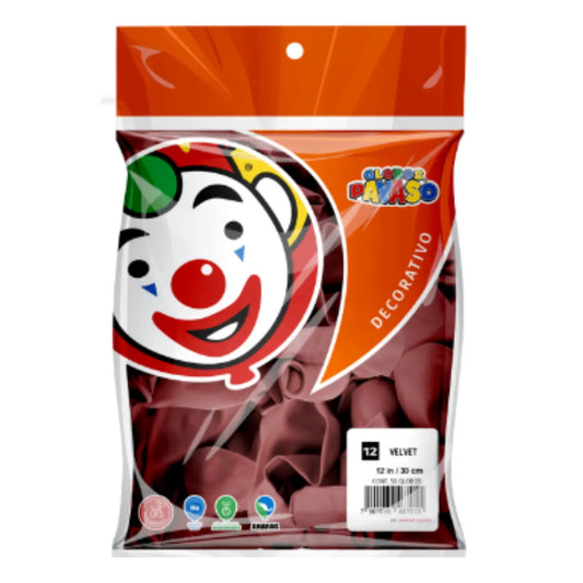 50pz Globos Payaso Estilo Vintage N°12 Decoracion Retroparty Velvet - GLOBO PAYASO - vista lateral