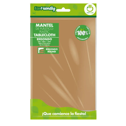 Mantel de Plastico Redondo Dorado 213 cm Party is on - Fabricas selectas