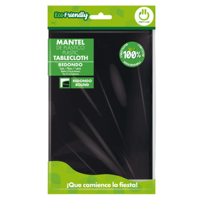 Mantel de Plastico Redondo Negro 213 cm Party is on - PARTY IS ON