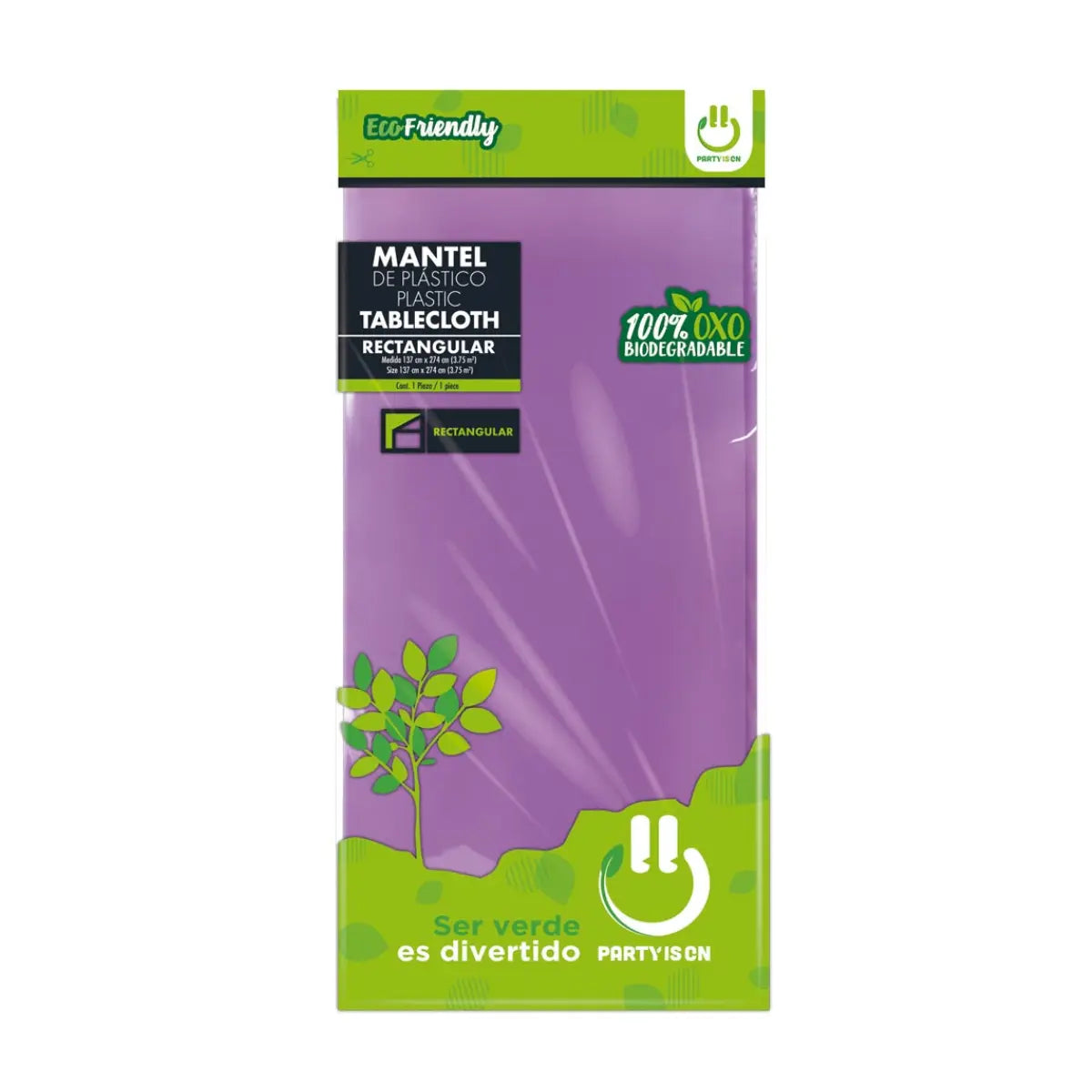 Mantel Plastico Desechable Party Is On Colores Varios Morado - PARTY IS ON