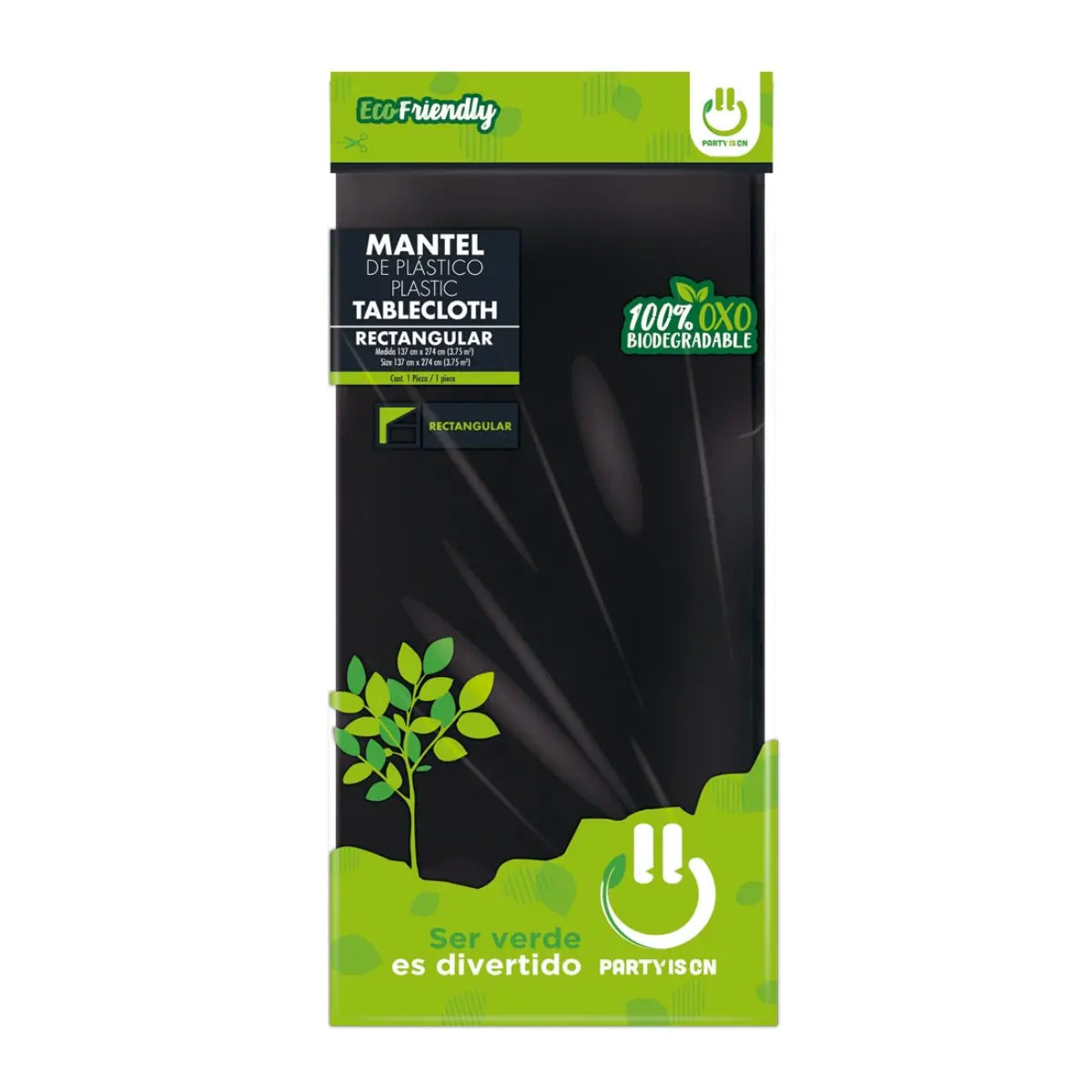 Mantel Plastico Desechable Party Is On Colores Varios Negro - PARTY IS ON