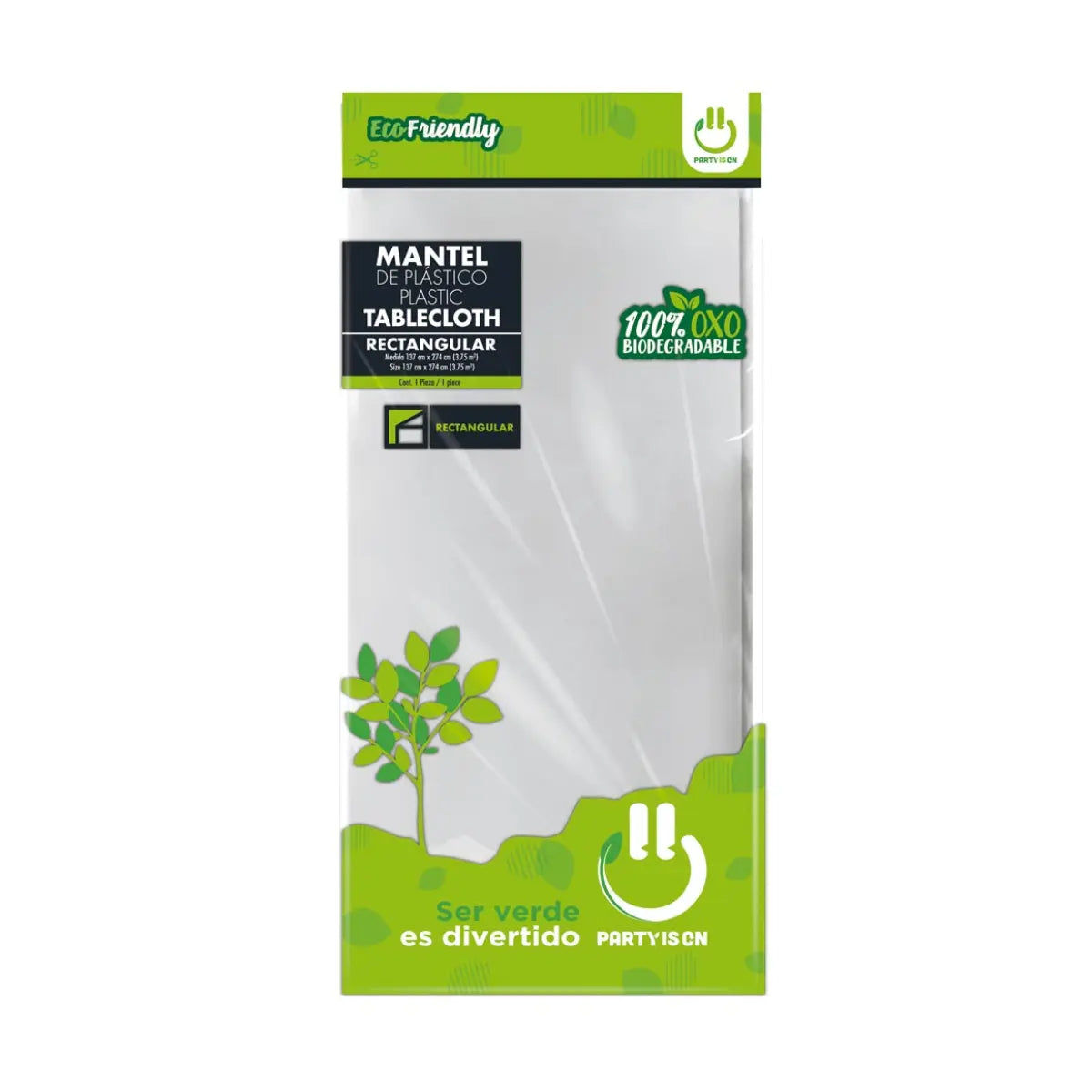 Mantel Plastico Desechable Party Is On Colores Varios Plata - PARTY IS ON