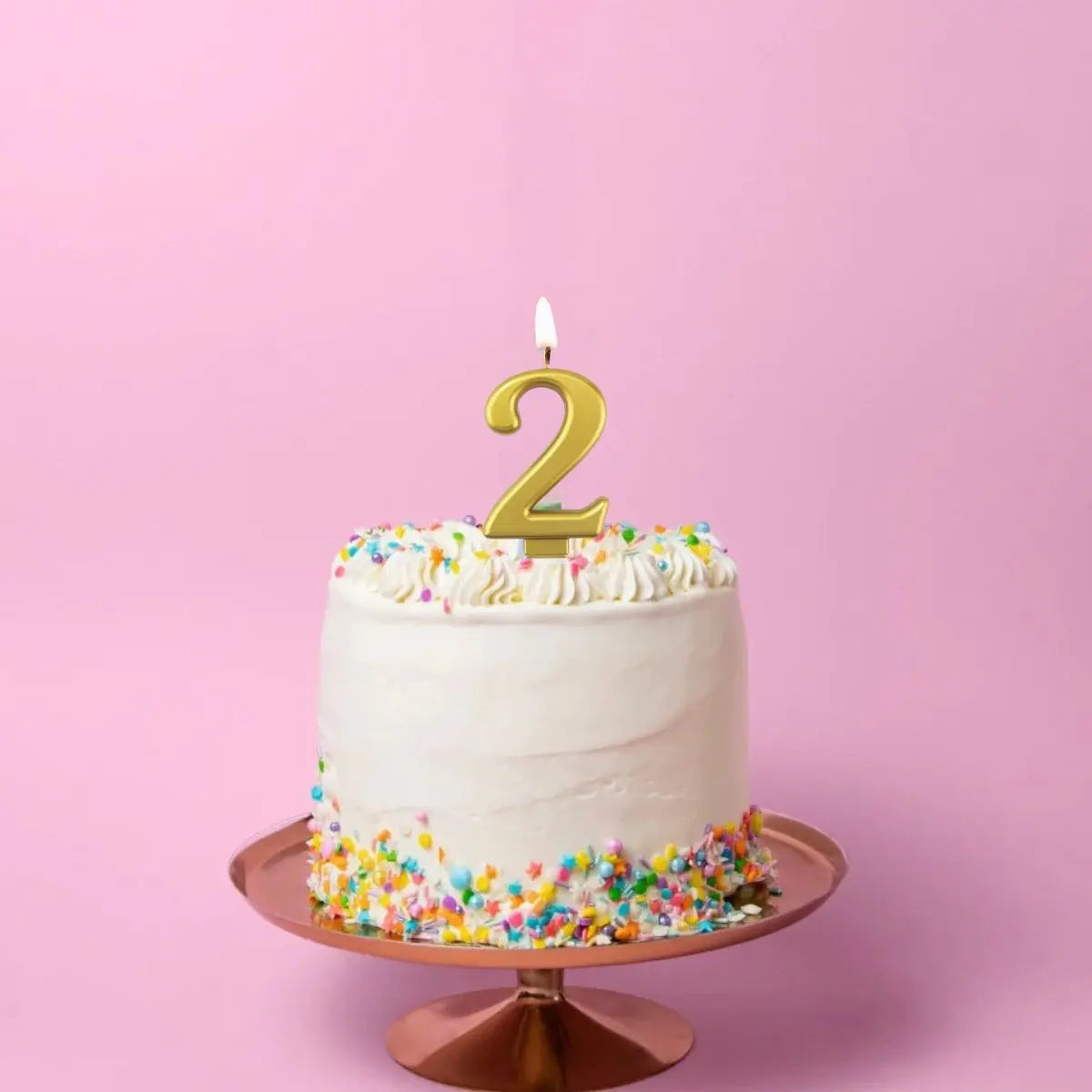 Vela Platinum Dorado Party Is On Signo Numero Pastel Cumple Cinco - PARTY IS ON - detalle