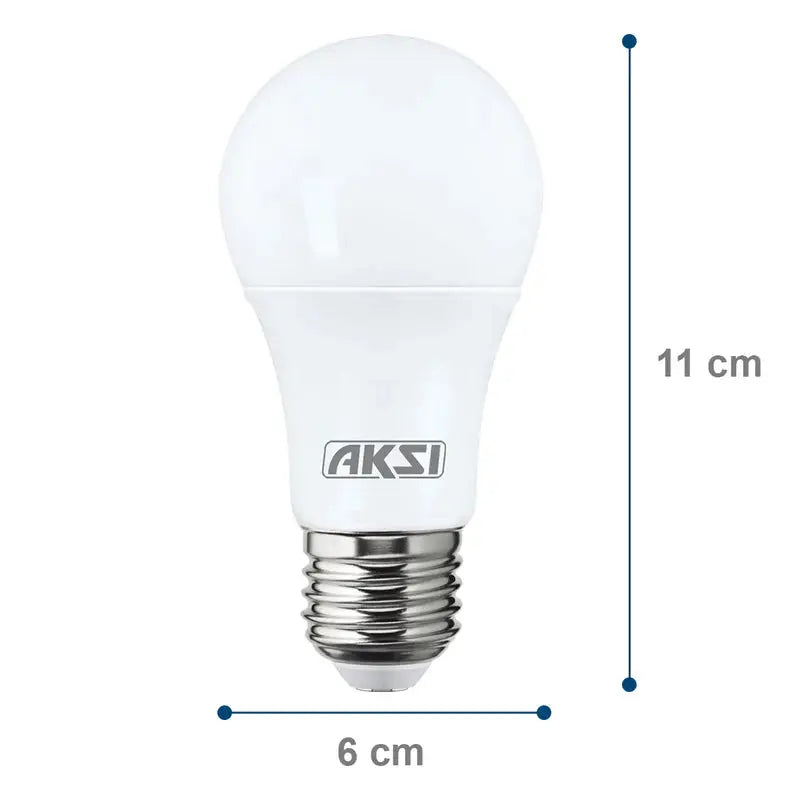 Foco LED A19 7W luz blanca, caja color Aksi - Aksi - vista lateral