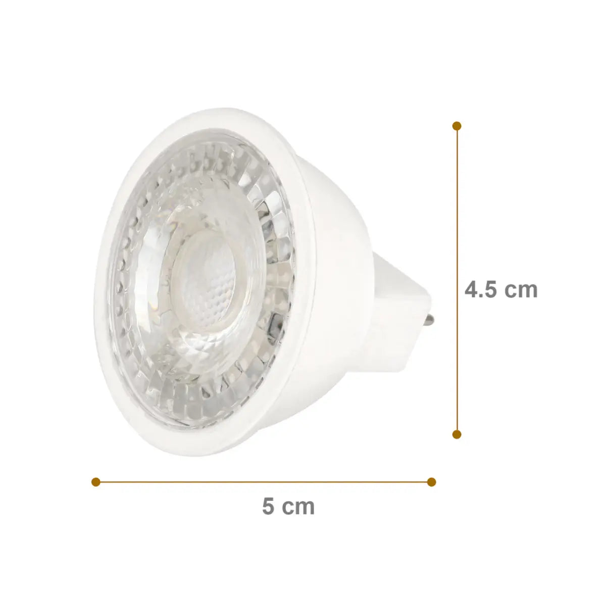 Foco LED MR16 5W luz calida - 127V/GU5.3, caja color Aksi - Aksi