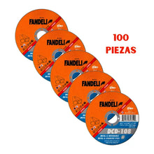 100 Disco corte delg met inox eco 4½" 115mm x 1.2mm x 22.2mm 74650 Fandeli - Fandeli - detalle