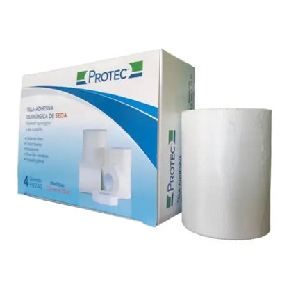 Cinta Microporosa (Micropore) Color Blanco 3" (7.5cm) Caja con 4 Rollos - Protec - vista lateral