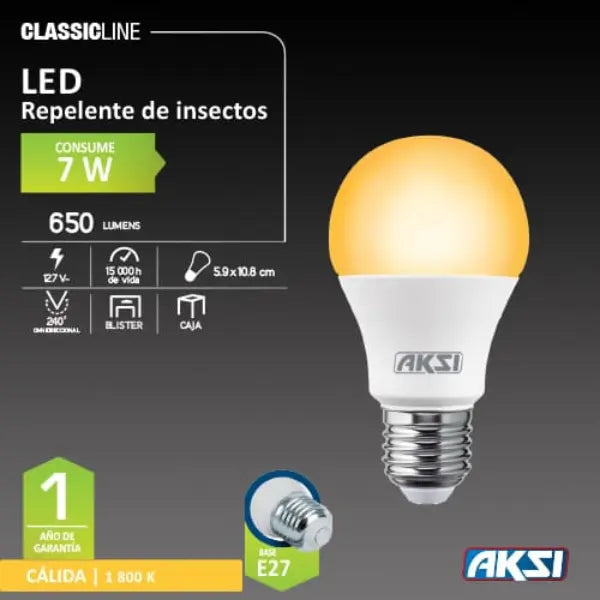 4 pz Foco repelente de mosquitos AKSI 7W - Caja color - Aksi