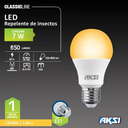 4 pz Foco repelente de mosquitos AKSI 7W - Caja color - Aksi