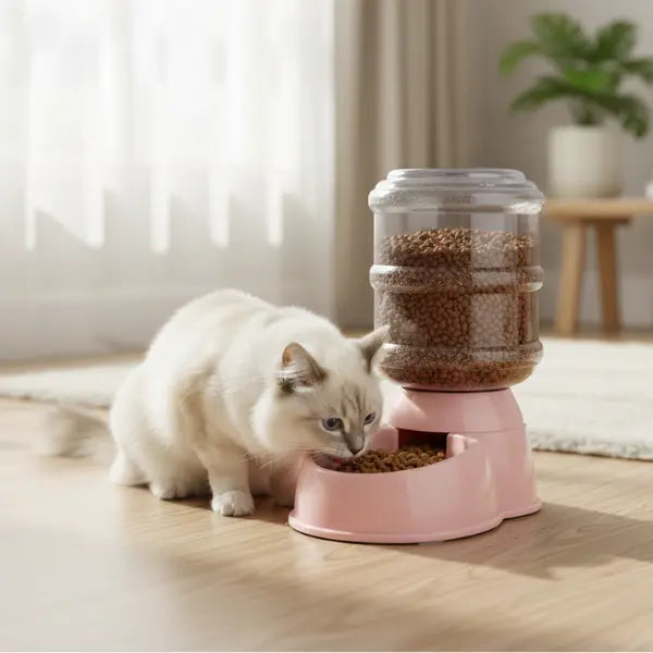 Alimentador Automatico Mascotas Grande de Color Rosa AKSI PETIT - Aksi - vista trasera