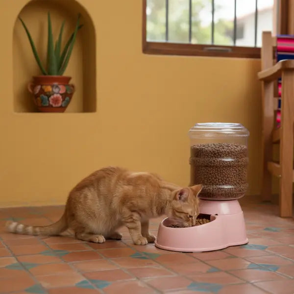 Alimentador Automatico Mascotas Grande de Color Rosa AKSI PETIT - Aksi - detalle