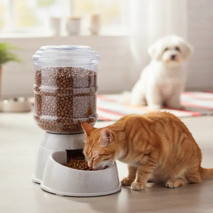 Alimentador Automatico Mascotas Grande de Color Gris AKSI PETIT - Aksi - vista lateral