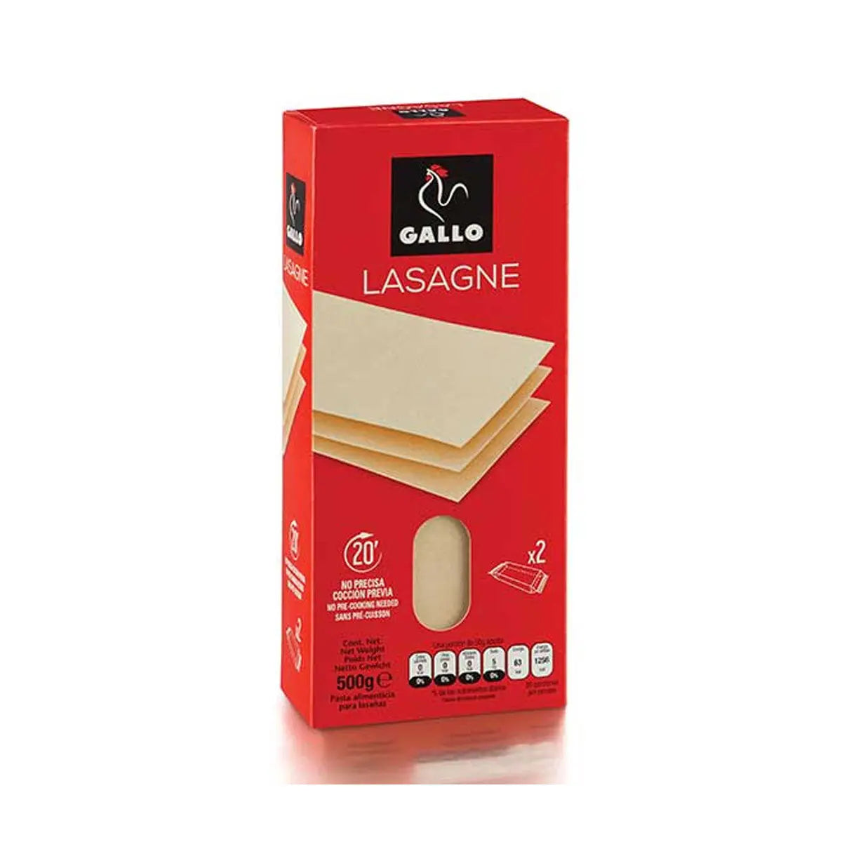Lasaña Precocida 500g - Cesarfer
