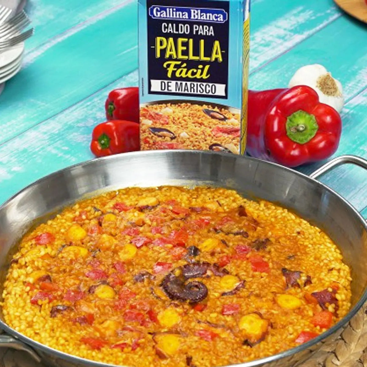 Caldo para preparar Paella 1Lt - Cesarfer - empaque