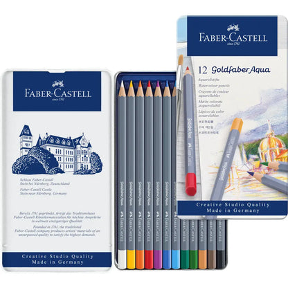 Faber-Castell Colores Goldfaber Acuarelables Para Arte con 12 Distintos Colores, estos lápices acuarelables permiten crear dibujos detallados como efectos de acuarela teniendo una experiencia creativa - Faber Castell - uso