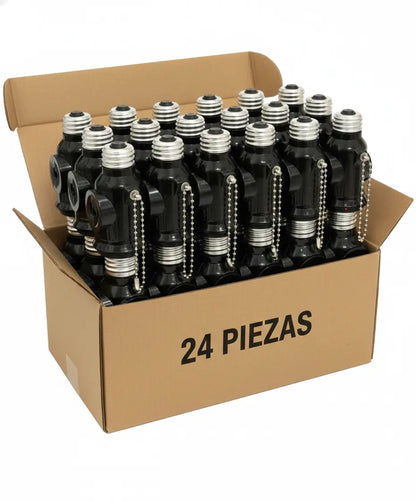 Portalámparas De Baquelita Con Cadena Y Doble Contacto Ladrón CNX Inner 24 Pzs - CNX - detalle