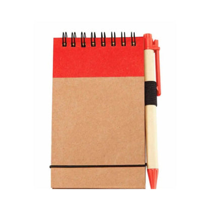 10 Libretas Bolsillo Chica Boligrafo Ecologica Pluma Colores Promoopcion