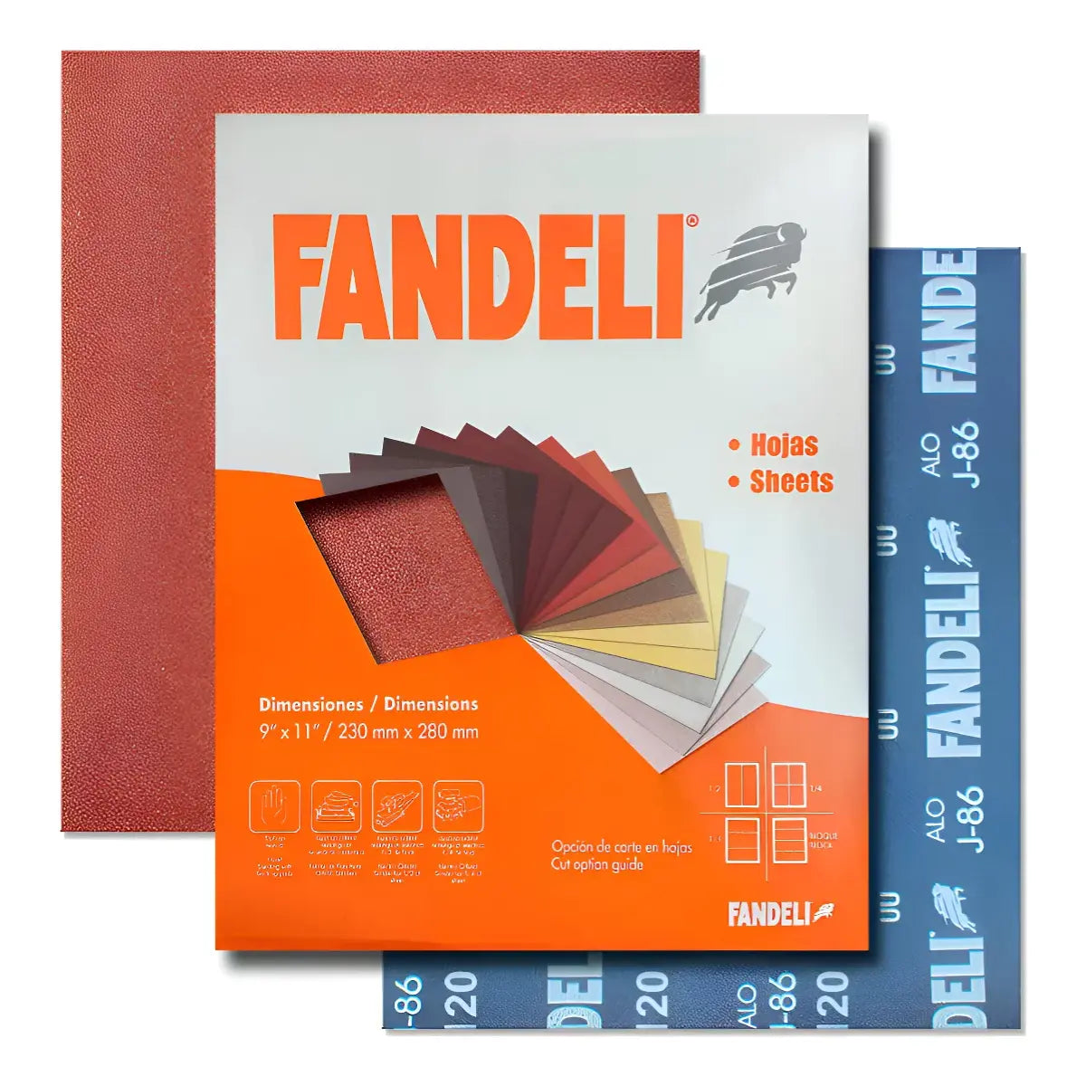 50 PZS HOJA J-86 120  FANDELI0.230m X 0.280m TELA FANDELI - Fandeli - vista trasera