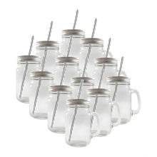 Mason Jar Grabado Transparente Con Tapa Y Popotes 24 PZ BLISTER - Coveme - vista trasera