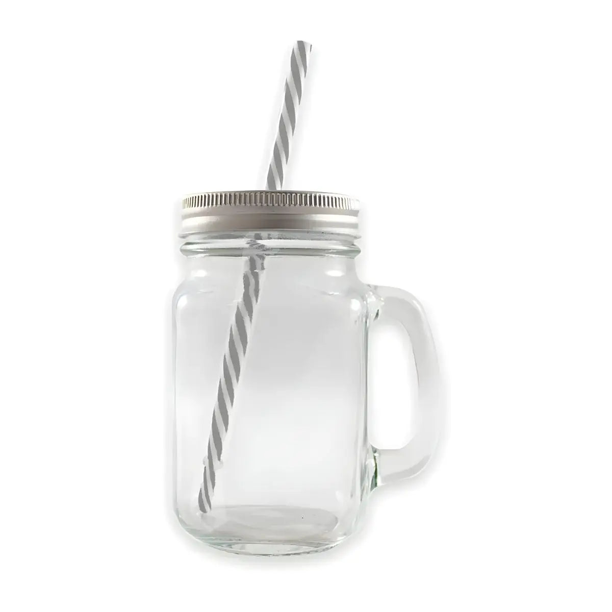 Mason Jar Grabado Transparente Con Tapa Y Popotes 24 PZ BLISTER - Coveme - detalle