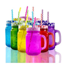 24pz Mason Jar Ice Cold Drink Grabado de 16oz COLORES SURTIDOS - Drink Lab - contenido