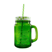 6pz Mason Jar Ice Cold Drink Grabado COLOR de 16oz VERDE - Coveme
