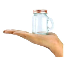 12pz Mason Jars Mini c/Asa LISO tapa cobre completa - Coveme - empaque