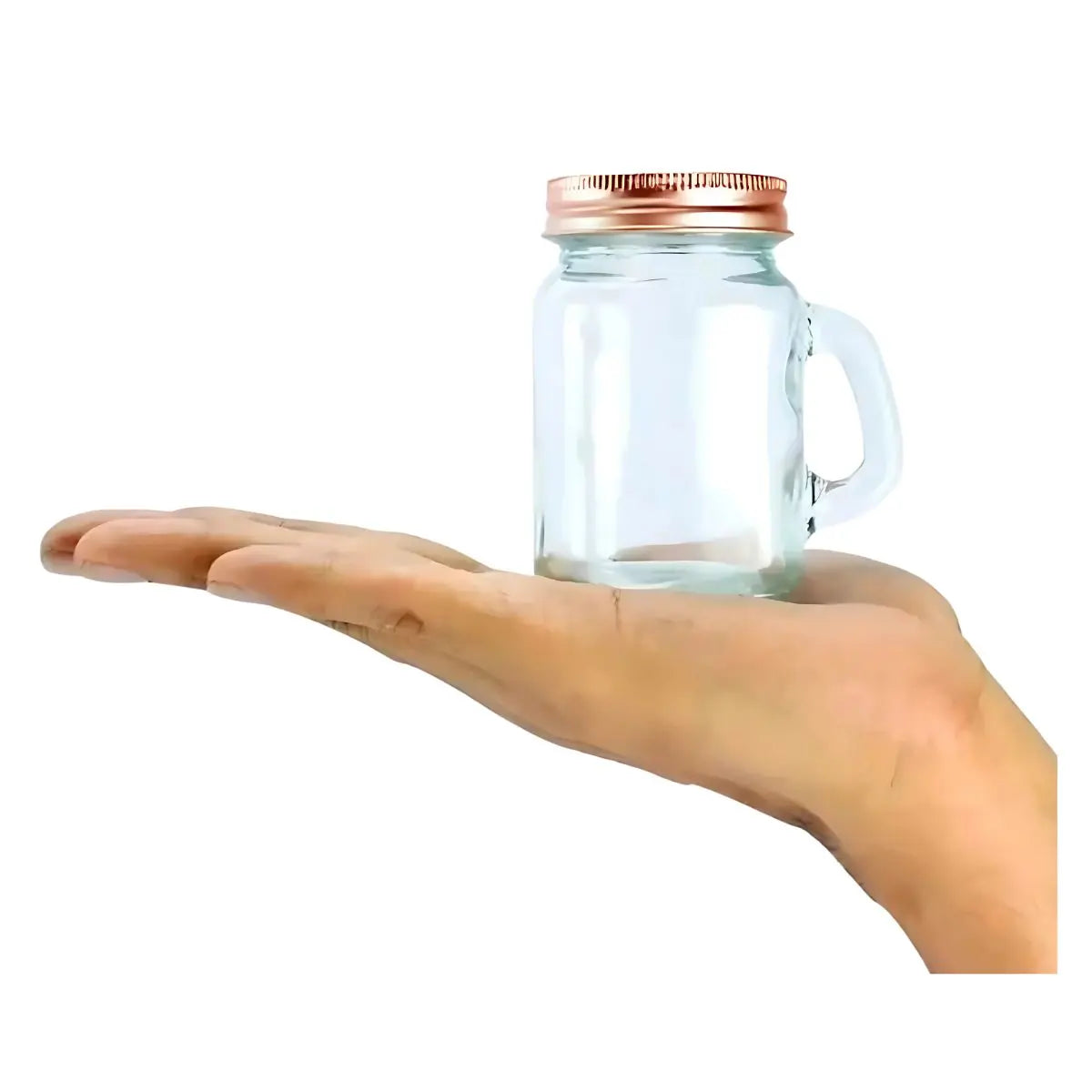 48pz Mason Jars Mini c/Asa LISO tapa cobre completa - Coveme - empaque